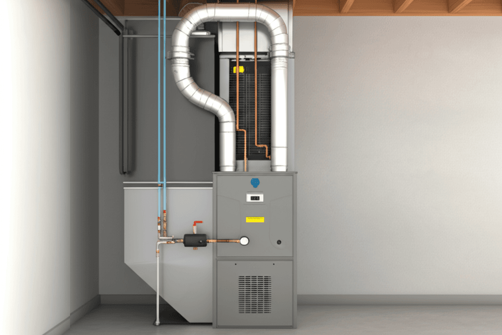 Modern home heating system installation